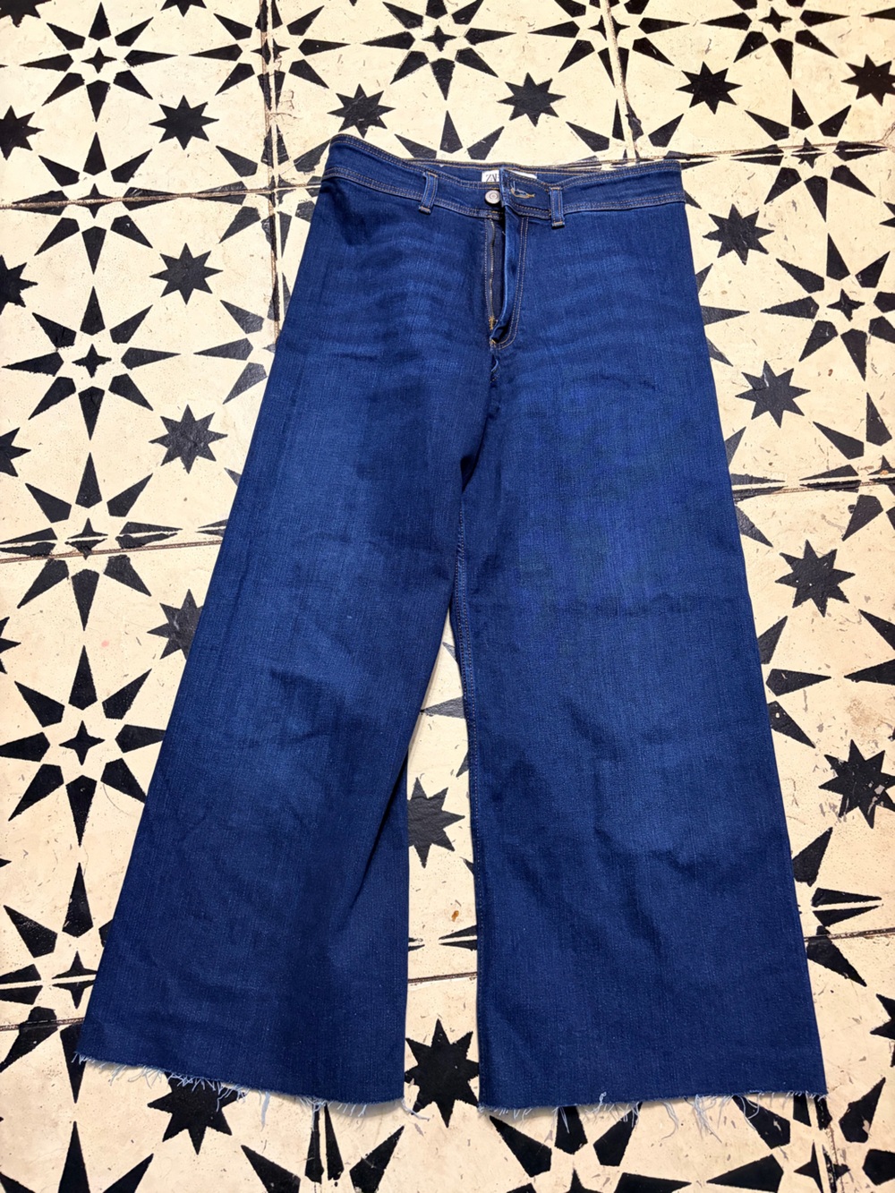 Zara women’s  Dark Blue wide leg Jeans